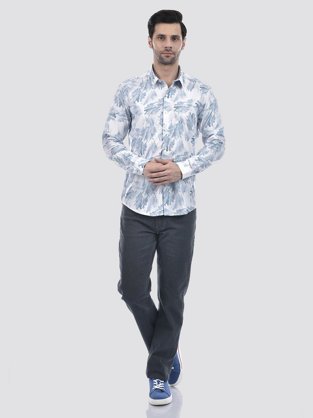 Numero Uno Men Abstract Blue Shirt